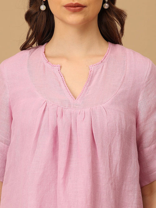 Lilac Wisteria Waltz Linen Women's Dress - Women's Dress