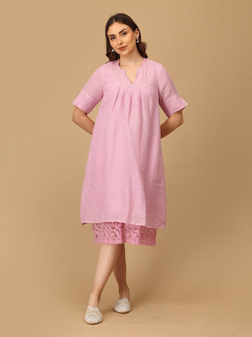 Lilac Wisteria Waltz Linen Women's Dress - Women's Dress