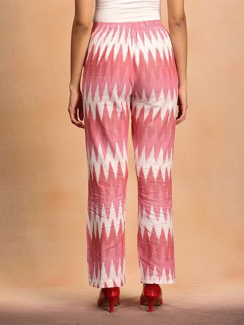 XS Blush Ikat Women's Handloom Blazer and Pant Set - Women's Co - ord Set