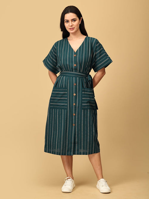 XS Chartreuse Chic Women's Handloom Dress - Women's Dress