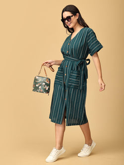 XS Chartreuse Chic Women's Handloom Dress - Women's Dress