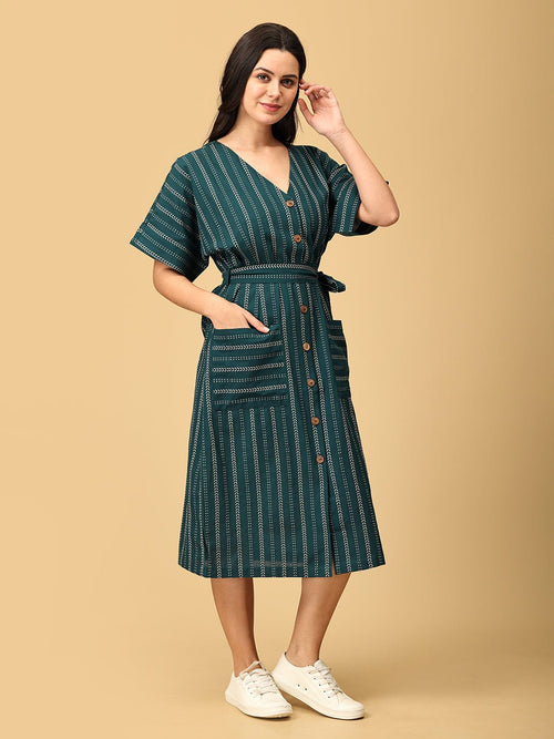 XS Chartreuse Chic Women's Handloom Dress - Women's Dress
