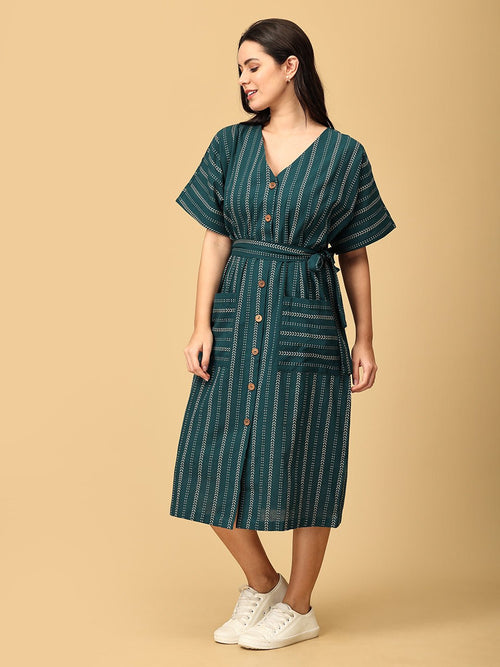 XS Chartreuse Chic Women's Handloom Dress - Women's Dress