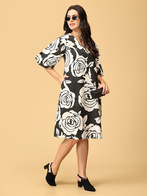 Multi Fleurs de Nuit Women's Dress - Women's Dress