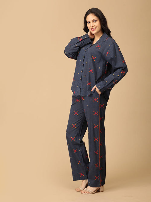 Blue Hustle & Haute Handloom Women's Co-ord Set - Women's Co-ord Set