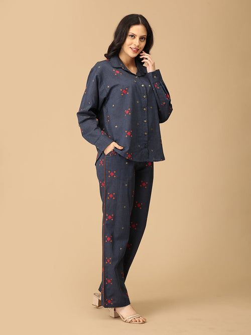 Blue Hustle & Haute Handloom Women's Co-ord Set - Women's Co-ord Set