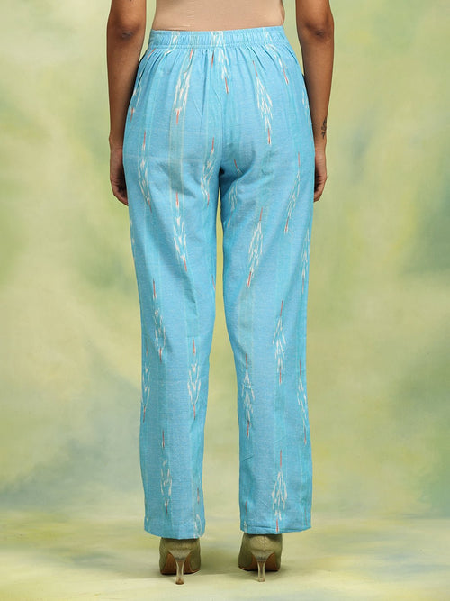 Light Blue Ikat-a-Love Women's Handloom Co Ord Set - Women's Co-ord Set