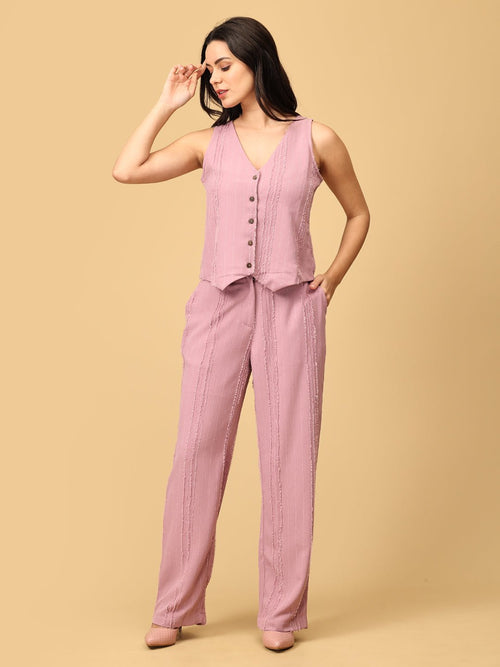 Pastel Pink My Me Era Women's Waistcoat Vest And Pant Co-ord Set - Women's Co-ord Set