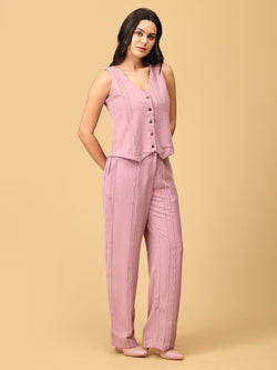 Pastel Pink My Me Era Women's Waistcoat Vest And Pant Co-ord Set - Women's Co-ord Set