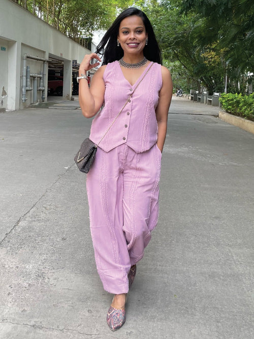 Pastel Pink My Me Era Women's Waistcoat Vest And Pant Co-ord Set - Women's Co-ord Set