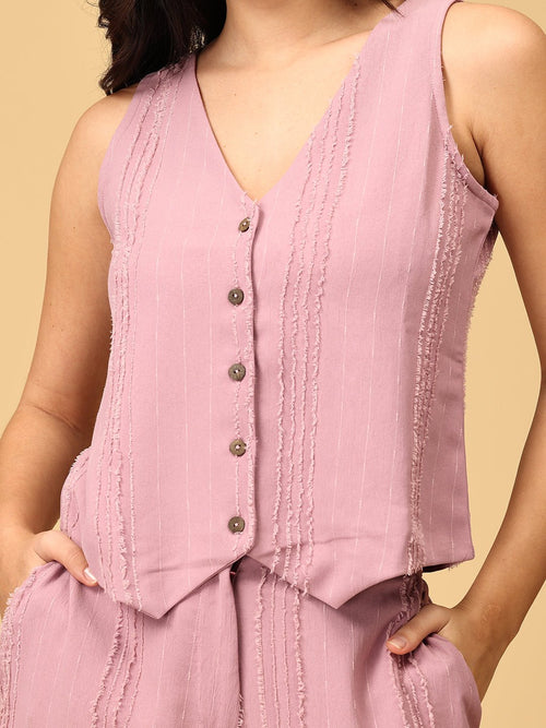 Pastel Pink My Me Era Women's Waistcoat Vest And Pant Co-ord Set - Women's Co-ord Set