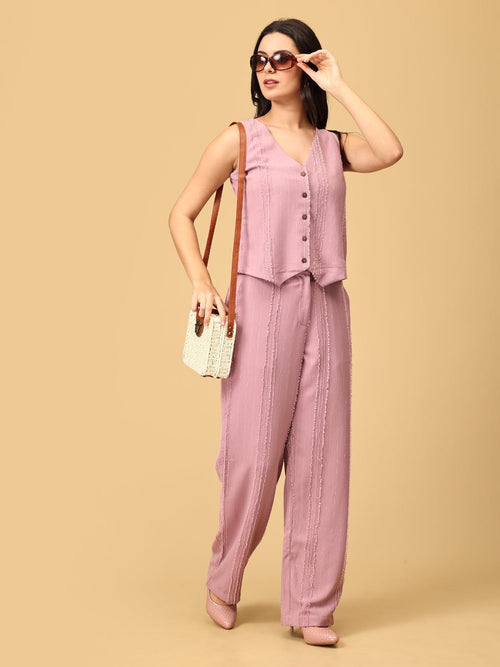 Pastel Pink My Me Era Women's Waistcoat Vest And Pant Co-ord Set - Women's Co-ord Set