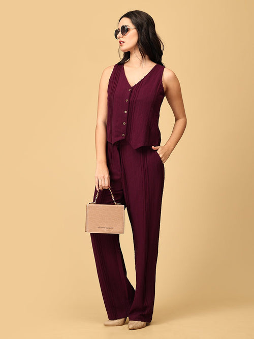 XS Wine Heads Ahead Women's Vest And Pant Set - Women's Co - ord Set