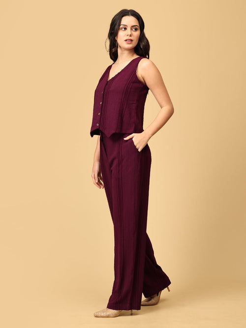 XS Wine Heads Ahead Women's Vest And Pant Set - Women's Co - ord Set