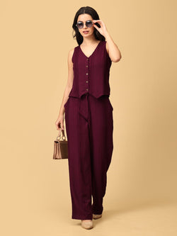 XS Wine Heads Ahead Women's Vest And Pant Set - Women's Co - ord Set